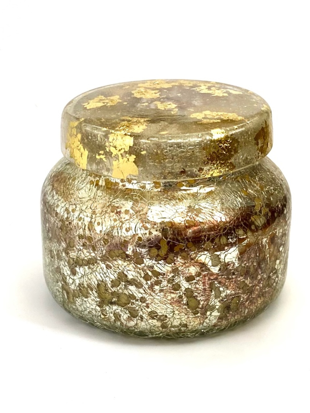 Anthropologie Capri Blue *EMPTY* 19 Oz SILVER MIRROR CRACKLE Signature Jar w/Lid
